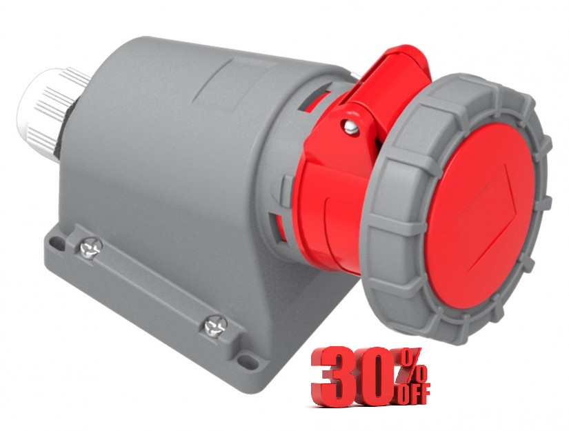 سوکت روکار یا مادگی دیواری 16 آمپر سه فاز چهار شاخه 4 پین BC1-1504-7535 بمیس Bemis ترکیه IP67 ضد آب Surface Socket