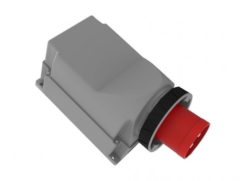 نری معکوس دیواری یا پلاگ 125 آمپر سه فاز پنج شاخه 5 پین ضد آب wall mount Plug BC3-6505-7236 بمیس Bemis ترکیه IP67